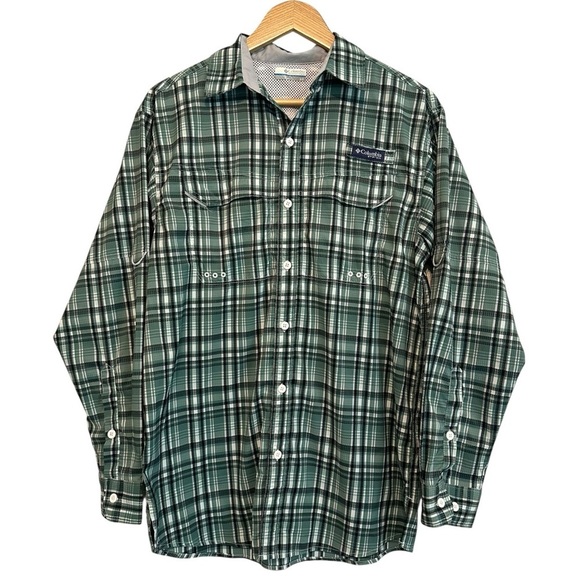 Columbia Other - Columbia Men's Small Green Plaid Outdoor Fishing Sportsman Long Sleeve Shirt